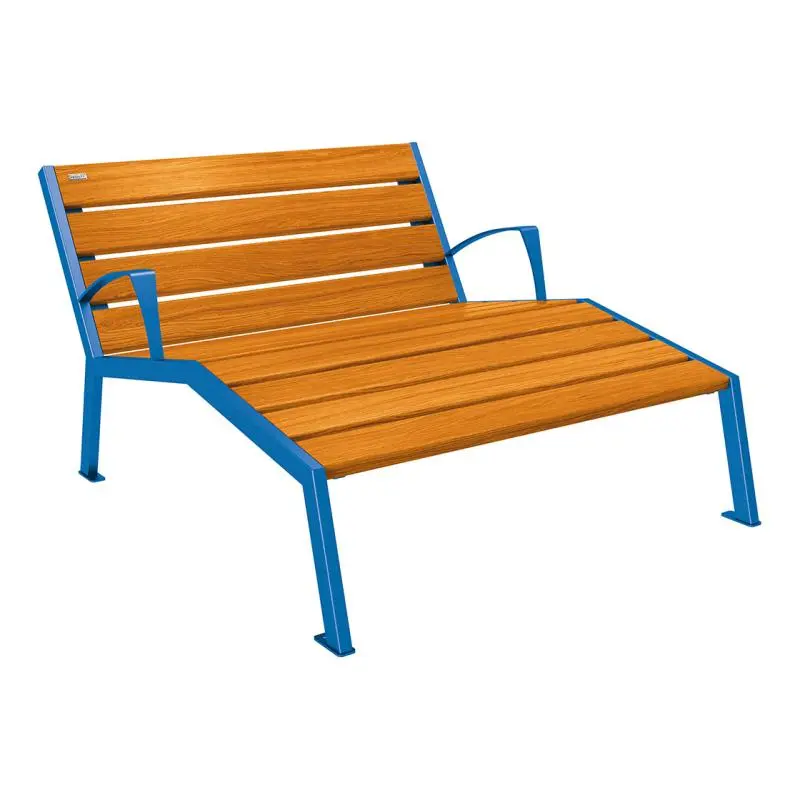 Chaise longue Silaos bois et acier, chêne PEFC, 600 à 1 800 mm