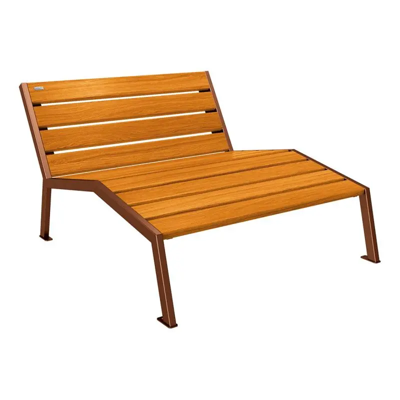 Chaise longue Silaos bois et acier, chêne PEFC, 600 à 1 800 mm