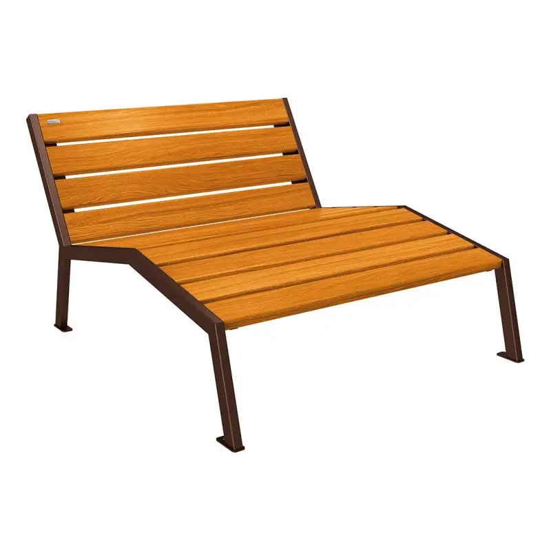Chaise longue Silaos bois et acier, chêne PEFC, 600 à 1 800 mm