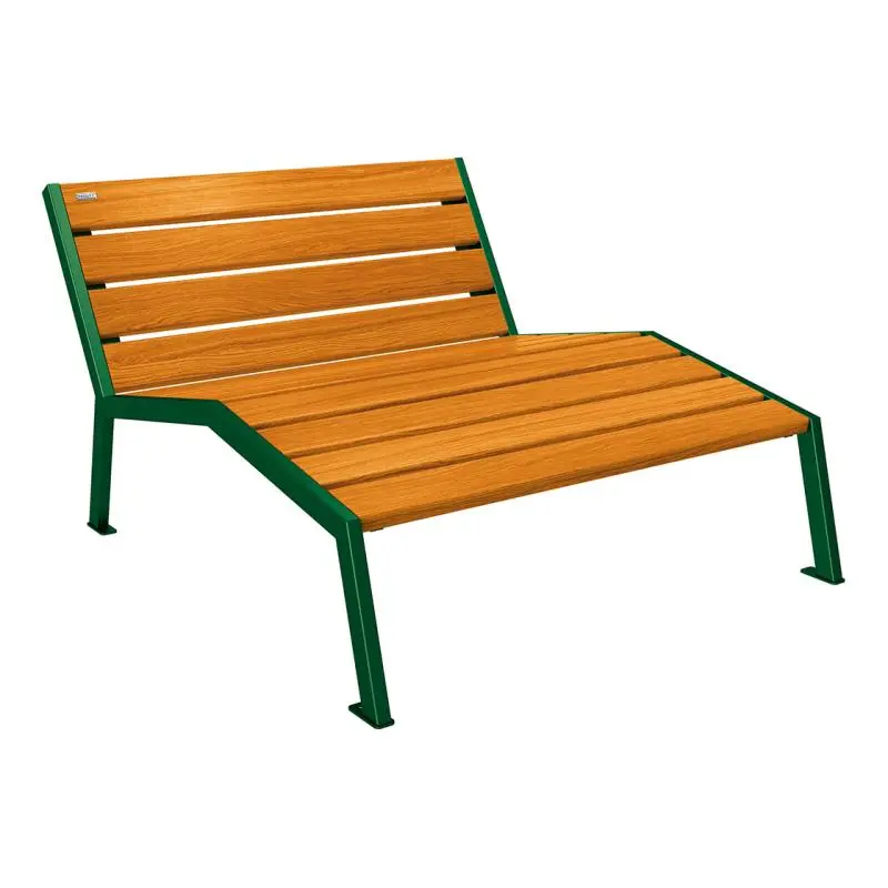 Chaise longue Silaos bois et acier, chêne PEFC, 600 à 1 800 mm