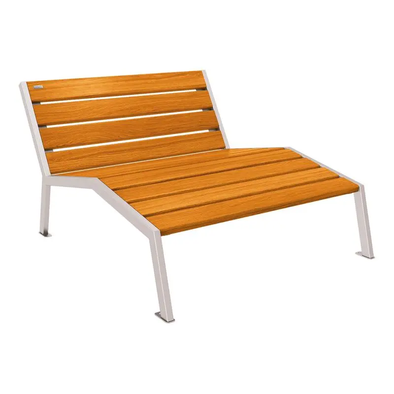 Chaise longue Silaos bois et acier, chêne PEFC, 600 à 1 800 mm