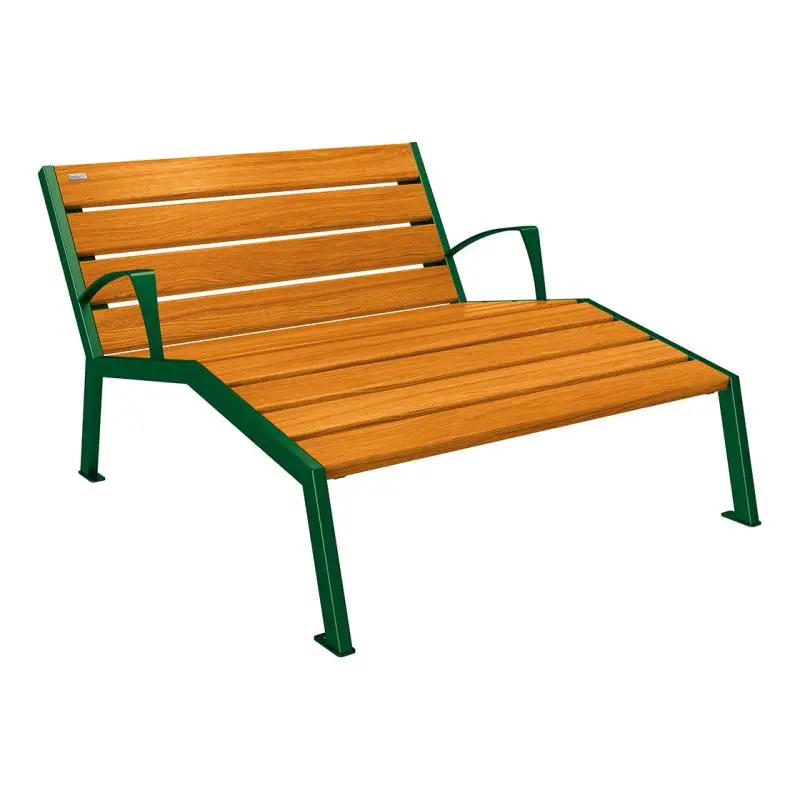Chaise longue Silaos bois et acier, chêne PEFC, 600 à 1 800 mm