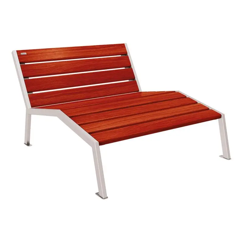 Chaise longue Silaos bois et acier, chêne PEFC, 600 à 1 800 mm