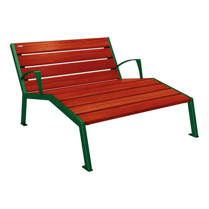 Chaise longue Silaos bois et acier, chêne PEFC, 600 à 1 800 mm