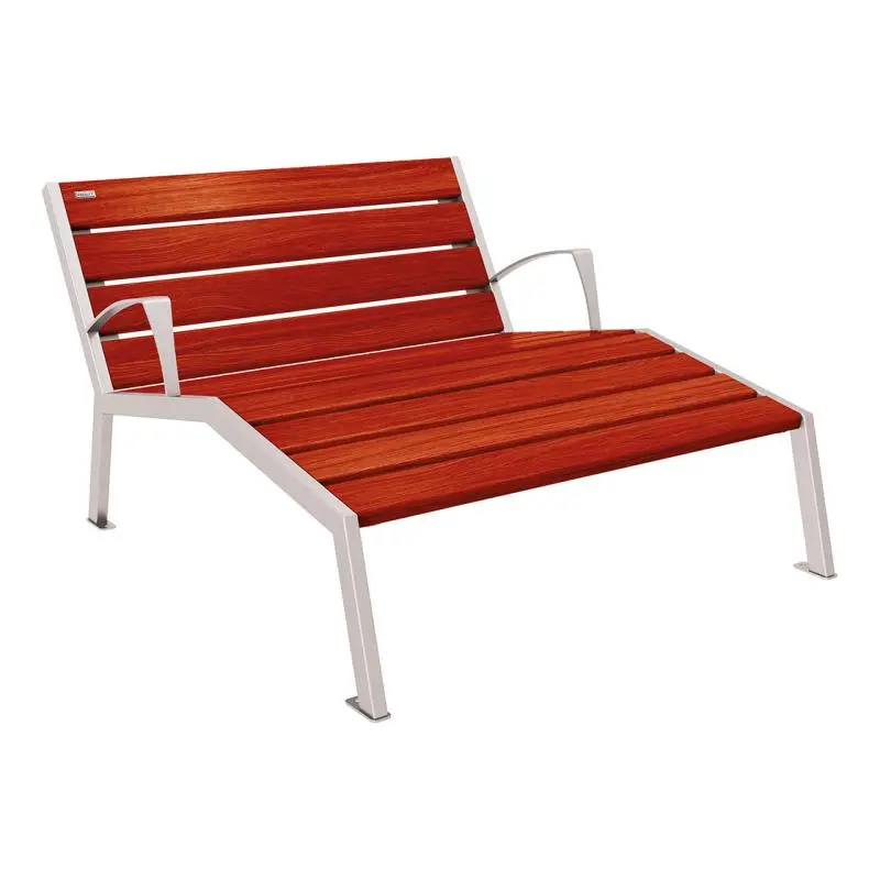 Chaise longue Silaos bois et acier, chêne PEFC, 600 à 1 800 mm