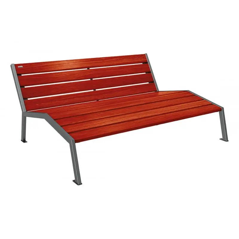 Chaise longue Silaos bois et acier, chêne PEFC, 600 à 1 800 mm
