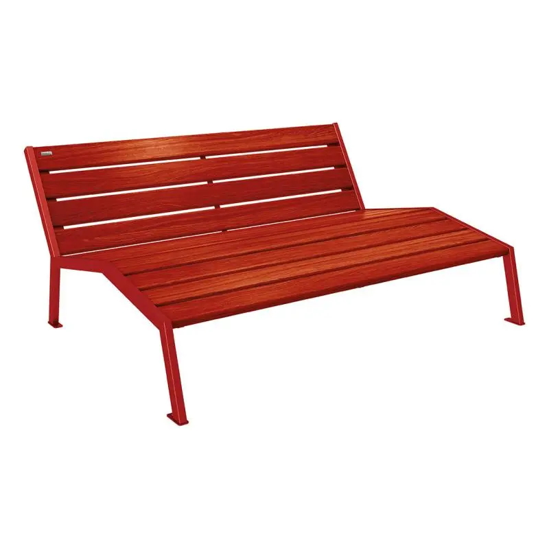 Chaise longue Silaos bois et acier, chêne PEFC, 600 à 1 800 mm