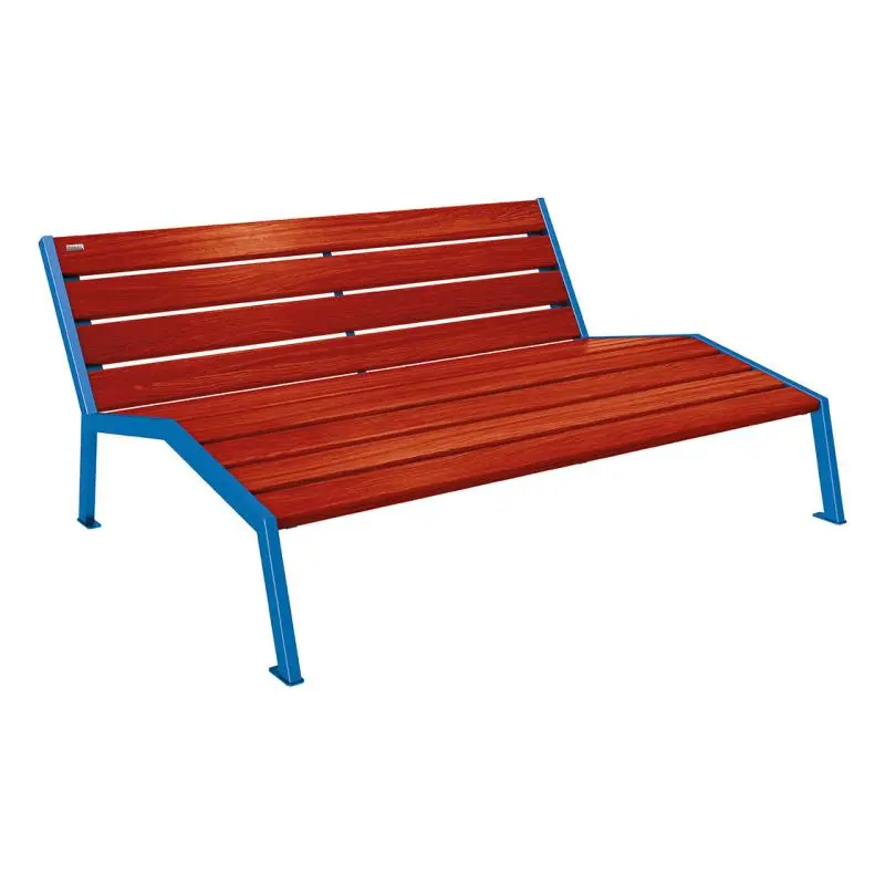 Chaise longue Silaos bois et acier, chêne PEFC, 600 à 1 800 mm