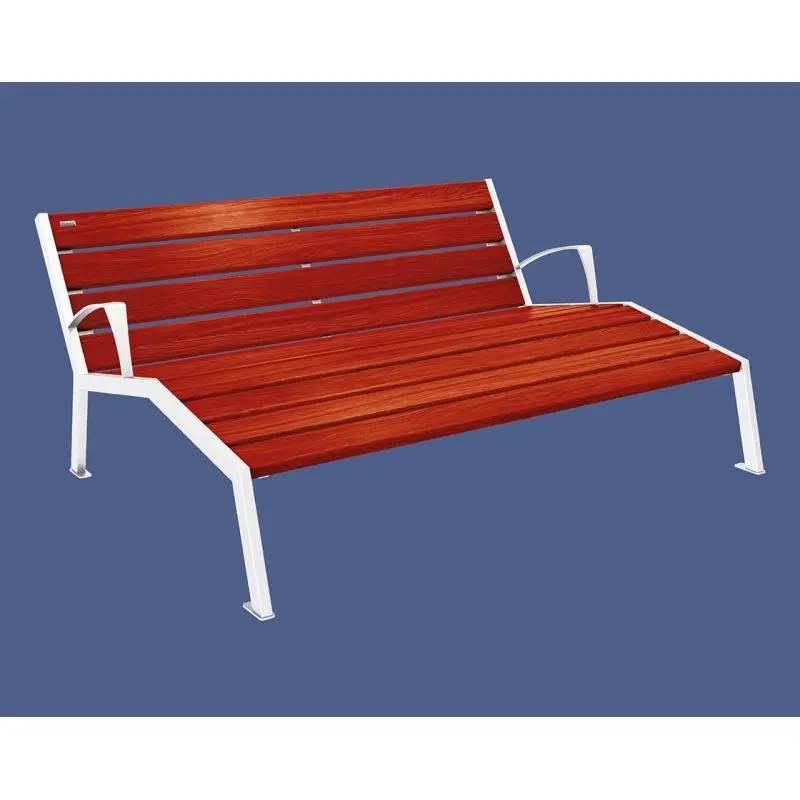Chaise longue Silaos bois et acier, chêne PEFC, 600 à 1 800 mm
