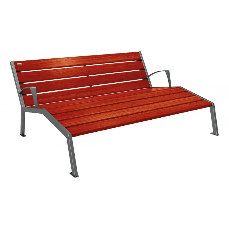Chaise longue Silaos bois et acier, chêne PEFC, 600 à 1 800 mm