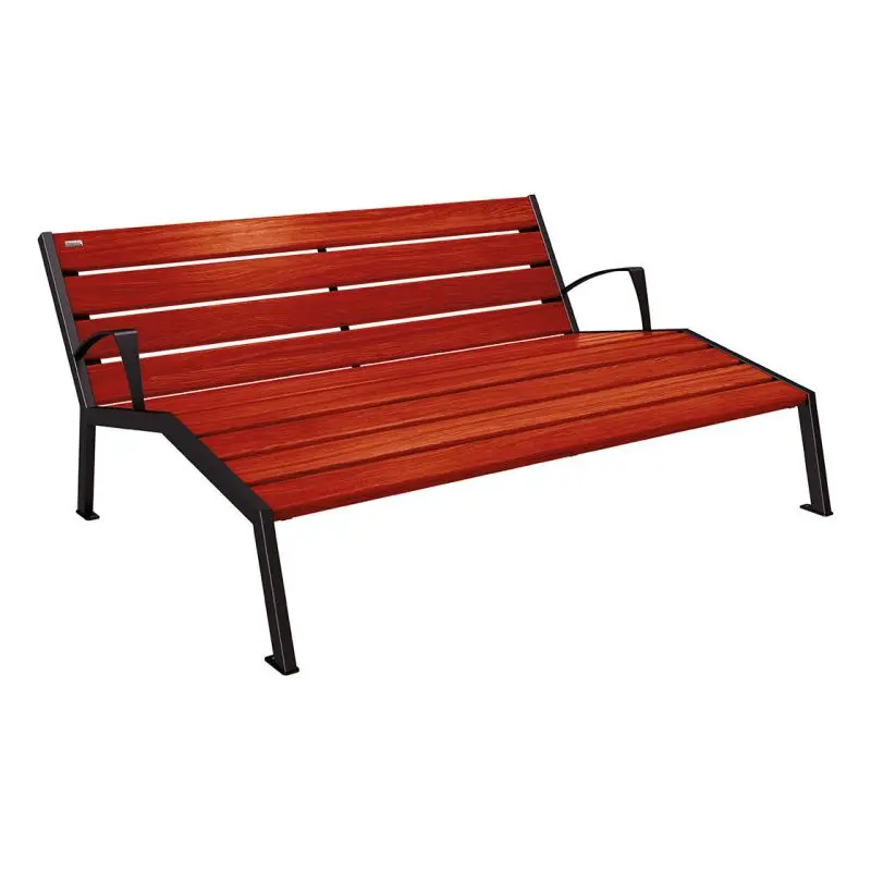 Chaise longue Silaos bois et acier, chêne PEFC, 600 à 1 800 mm