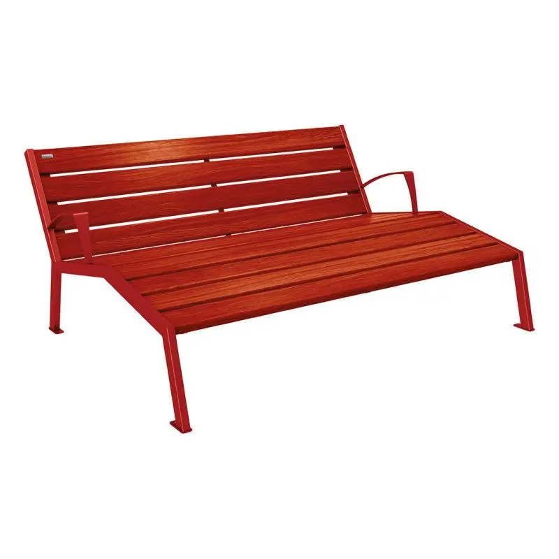 Chaise longue Silaos bois et acier, chêne PEFC, 600 à 1 800 mm