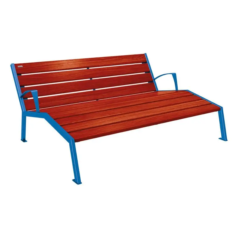 Chaise longue Silaos bois et acier, chêne PEFC, 600 à 1 800 mm