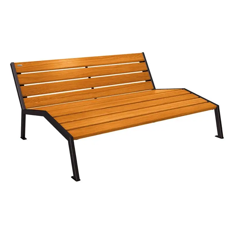 Chaise longue Silaos bois et acier, chêne PEFC, 600 à 1 800 mm