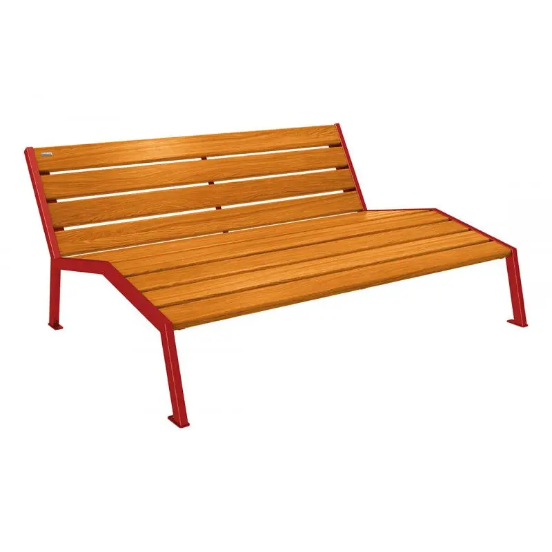 Chaise longue Silaos bois et acier, chêne PEFC, 600 à 1 800 mm