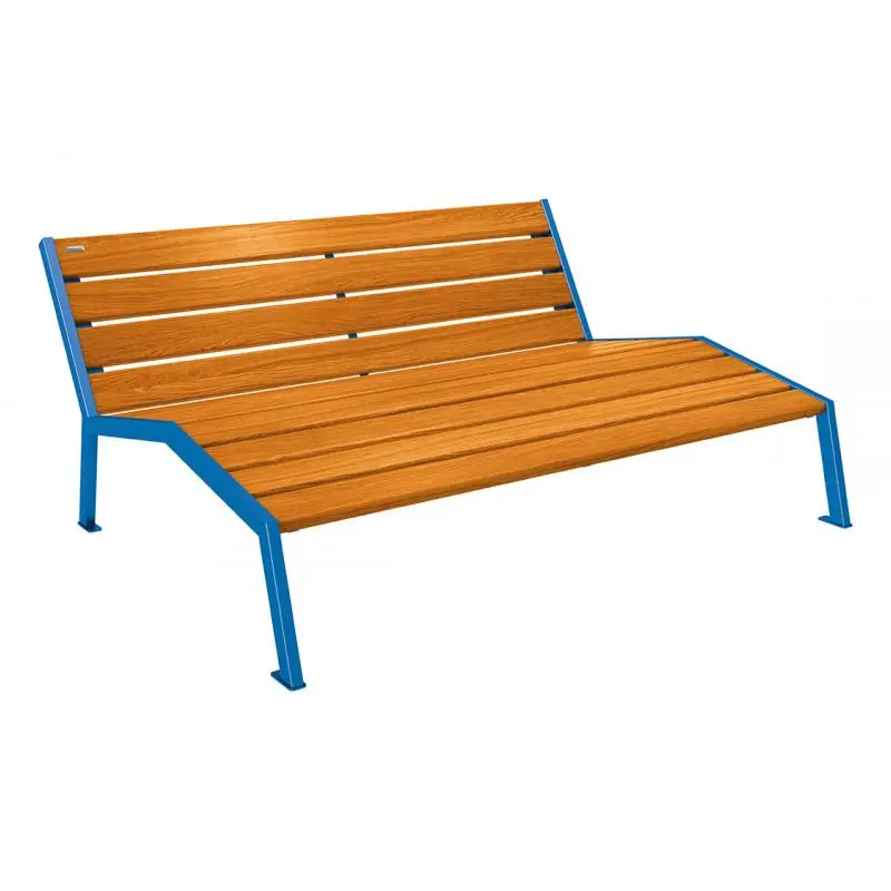 Chaise longue Silaos bois et acier, chêne PEFC, 600 à 1 800 mm