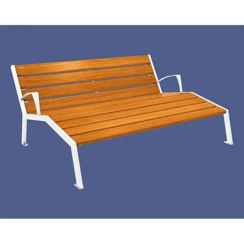 Chaise longue Silaos bois et acier, chêne PEFC, 600 à 1 800 mm