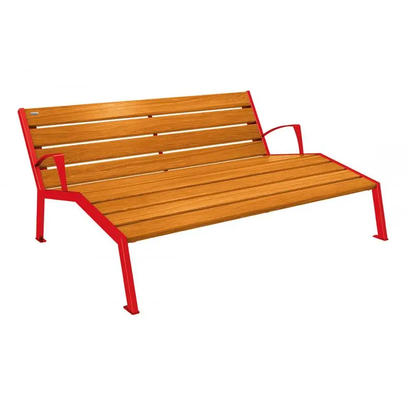Chaise longue Silaos bois et acier, chêne PEFC, 600 à 1 800 mm