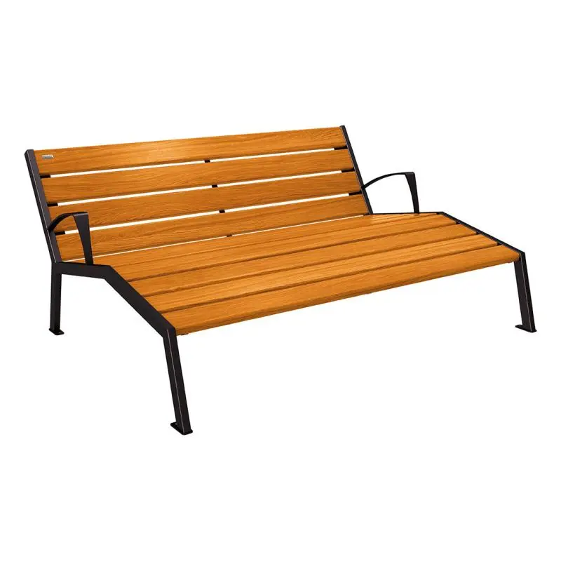 Chaise longue Silaos bois et acier, chêne PEFC, 600 à 1 800 mm