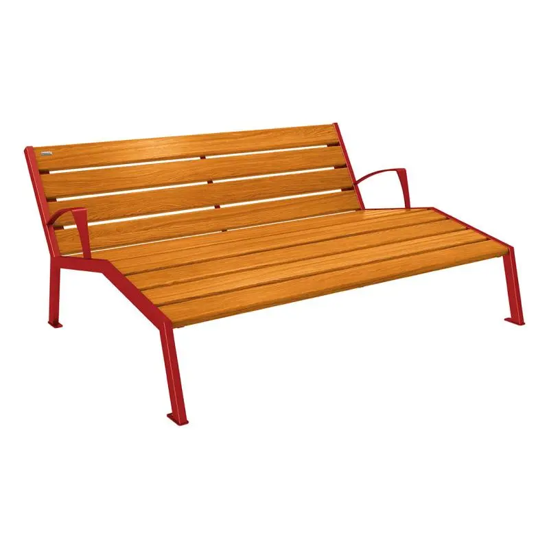 Chaise longue Silaos bois et acier, chêne PEFC, 600 à 1 800 mm