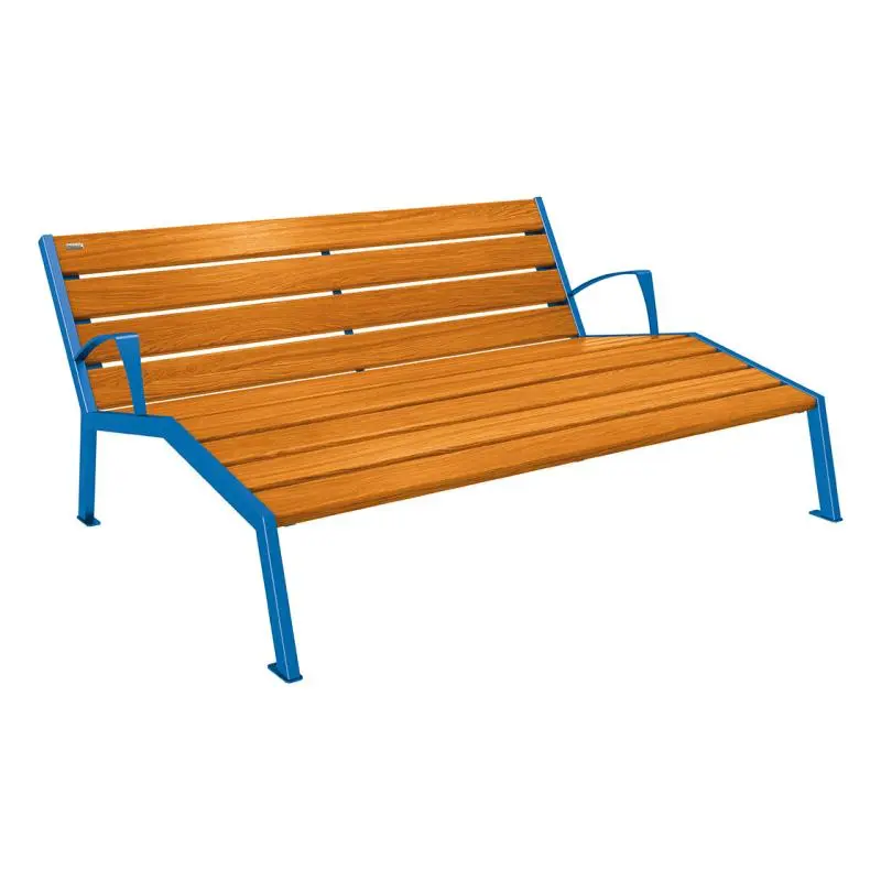 Chaise longue Silaos bois et acier, chêne PEFC, 600 à 1 800 mm