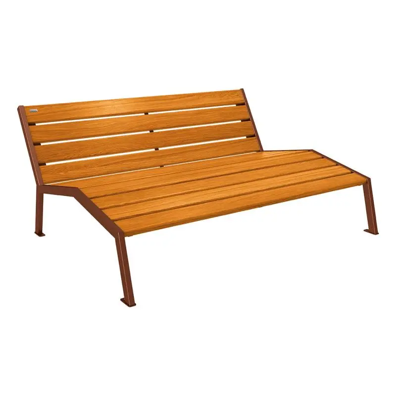 Chaise longue Silaos bois et acier, chêne PEFC, 600 à 1 800 mm
