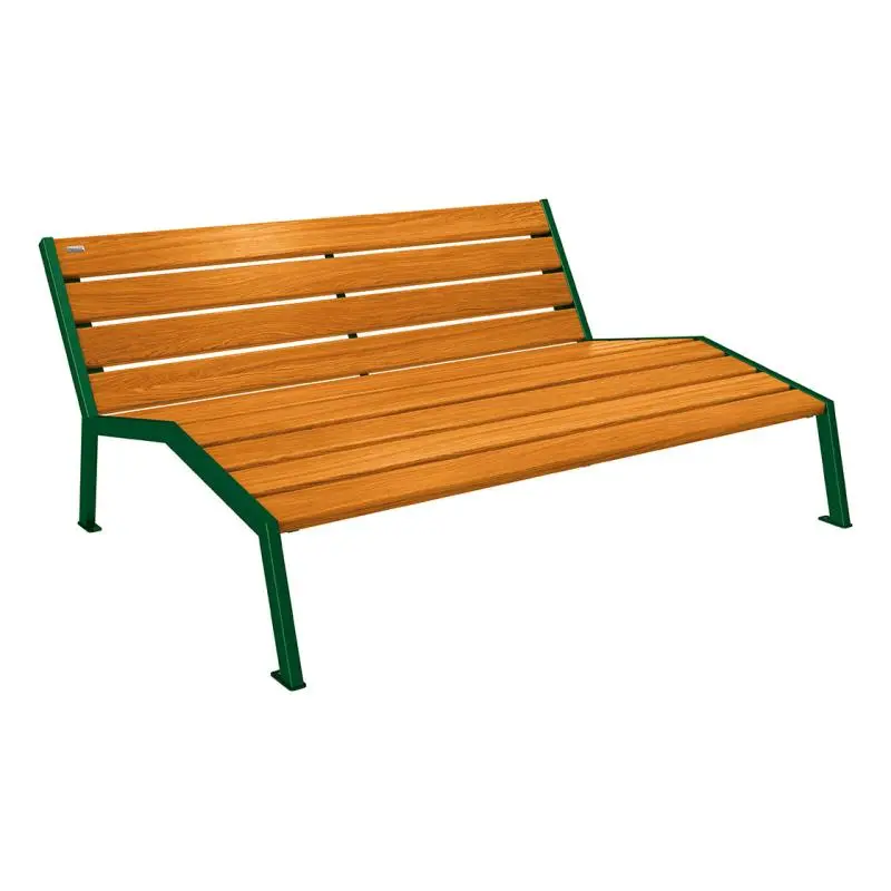 Chaise longue Silaos bois et acier, chêne PEFC, 600 à 1 800 mm