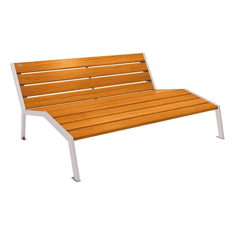 Chaise longue Silaos bois et acier, chêne PEFC, 600 à 1 800 mm