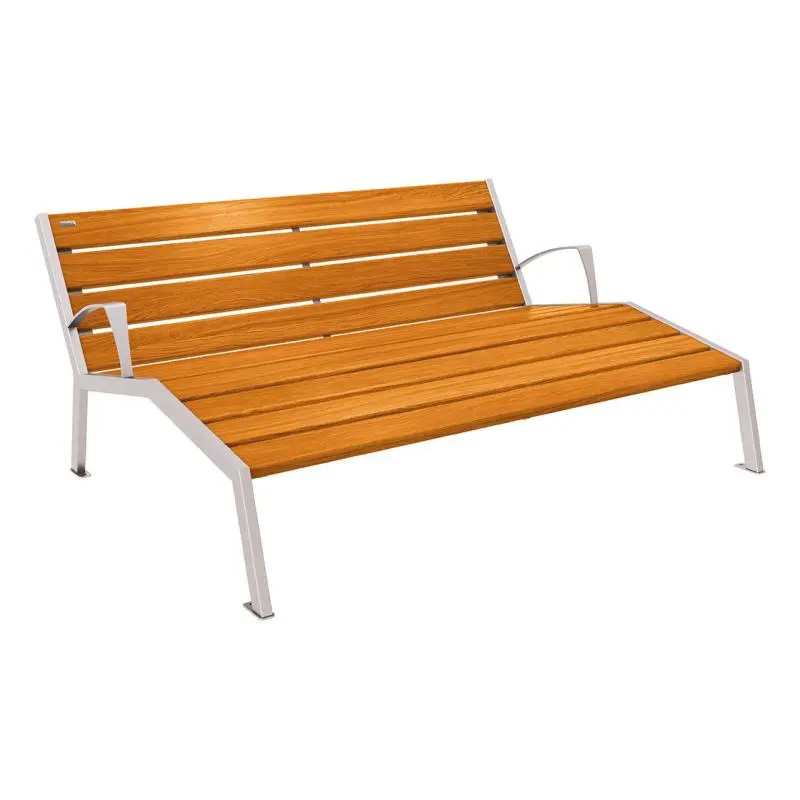 Chaise longue Silaos bois et acier, chêne PEFC, 600 à 1 800 mm