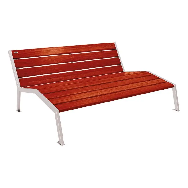 Chaise longue Silaos bois et acier, chêne PEFC, 600 à 1 800 mm