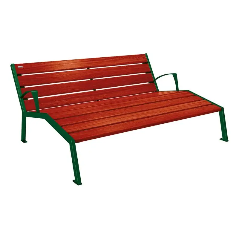 Chaise longue Silaos bois et acier, chêne PEFC, 600 à 1 800 mm