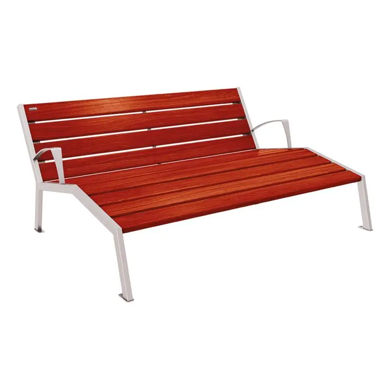 Chaise longue Silaos bois et acier, chêne PEFC, 600 à 1 800 mm