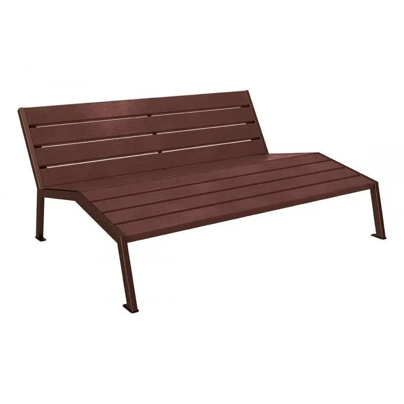 Chaise longue Silaos plastique recyclé et acier 1 800 mm, 3 places