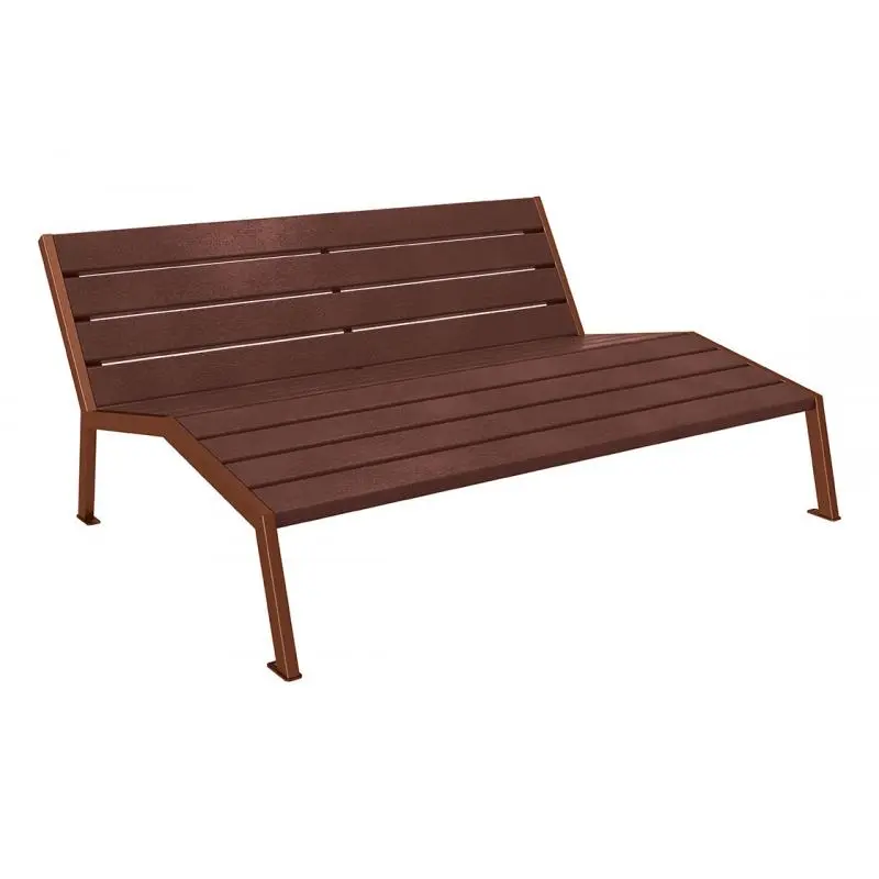 Chaise longue Silaos plastique recyclé et acier 1 800 mm, 3 places