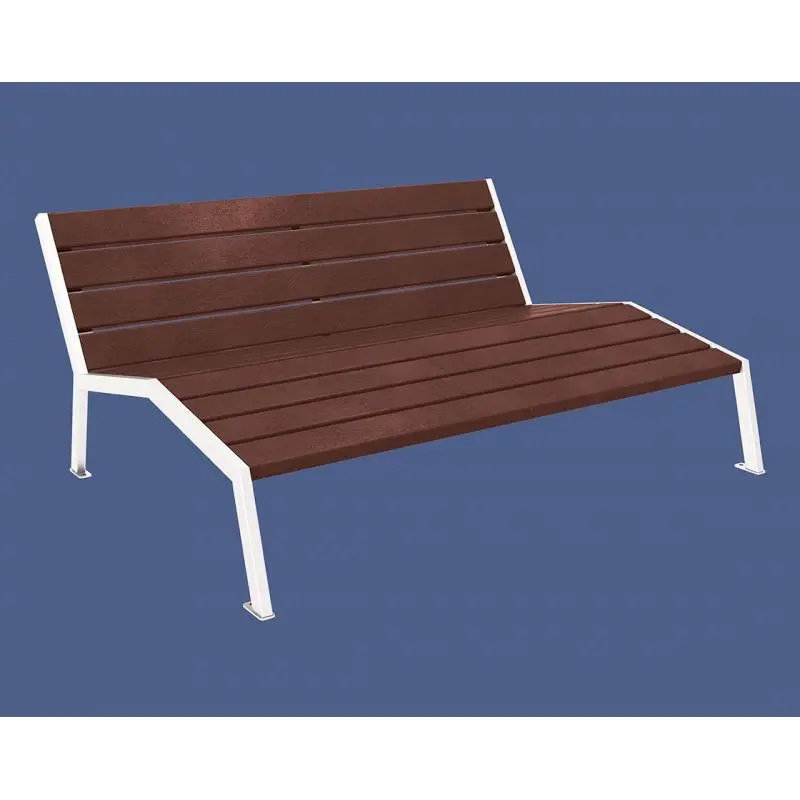 Chaise longue Silaos plastique recyclé et acier 1 800 mm, 3 places