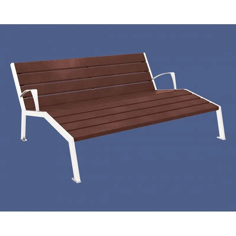 Chaise longue Silaos plastique recyclé et acier 1 800 mm, 3 places
