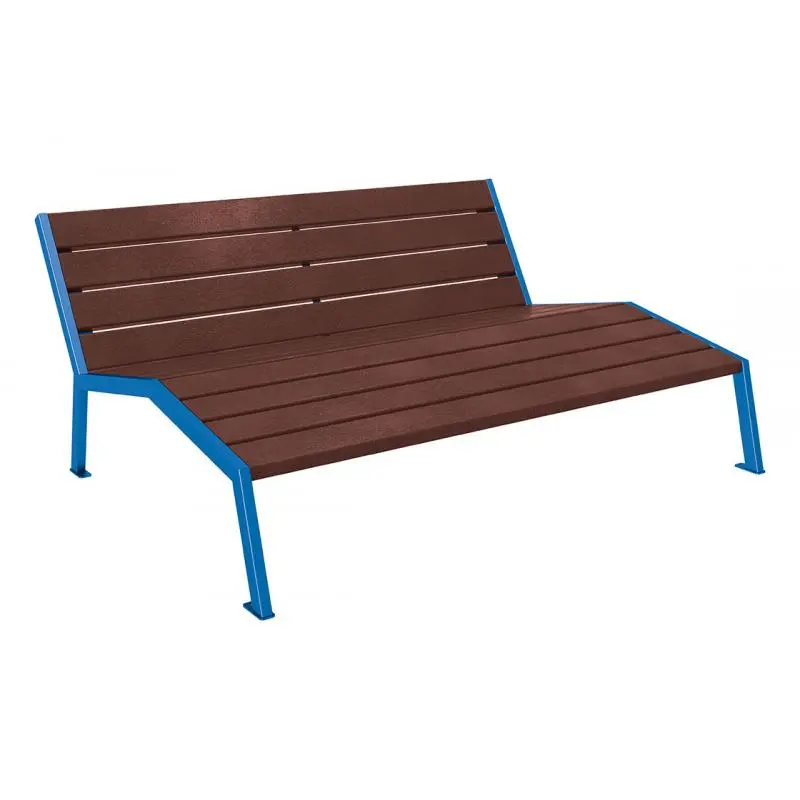 Chaise longue Silaos plastique recyclé et acier 1 800 mm, 3 places