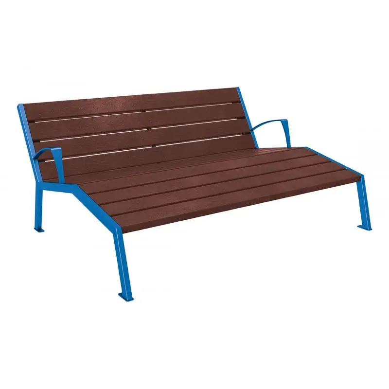 Chaise longue Silaos plastique recyclé et acier 1 800 mm, 3 places