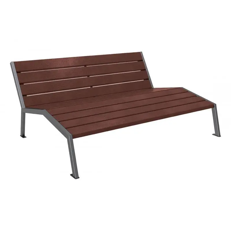 Chaise longue Silaos plastique recyclé et acier 1 800 mm, 3 places