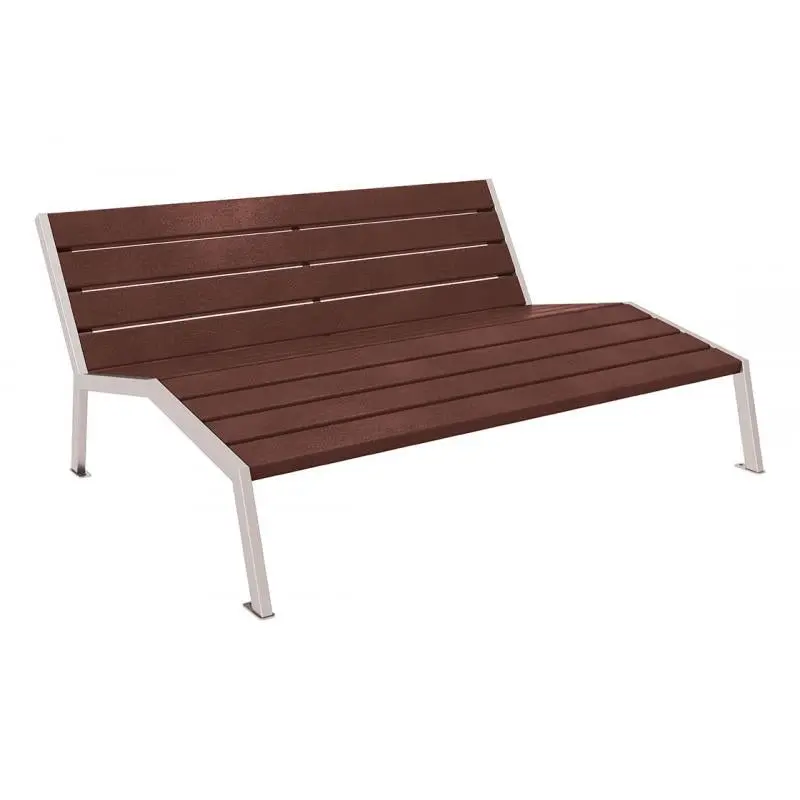 Chaise longue Silaos plastique recyclé et acier 1 800 mm, 3 places