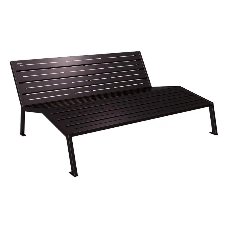 Chaise longue Silaos tout acier 1 800 mm, 3 places, avec ou sans accoudoirs