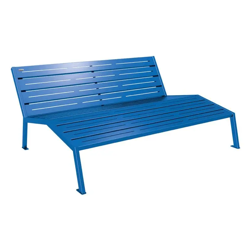 Chaise longue Silaos tout acier 1 800 mm, 3 places, avec ou sans accoudoirs