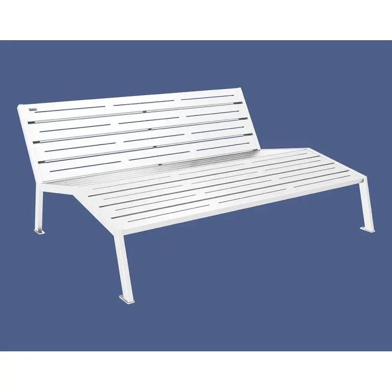 Chaise longue Silaos tout acier 1 800 mm, 3 places, avec ou sans accoudoirs