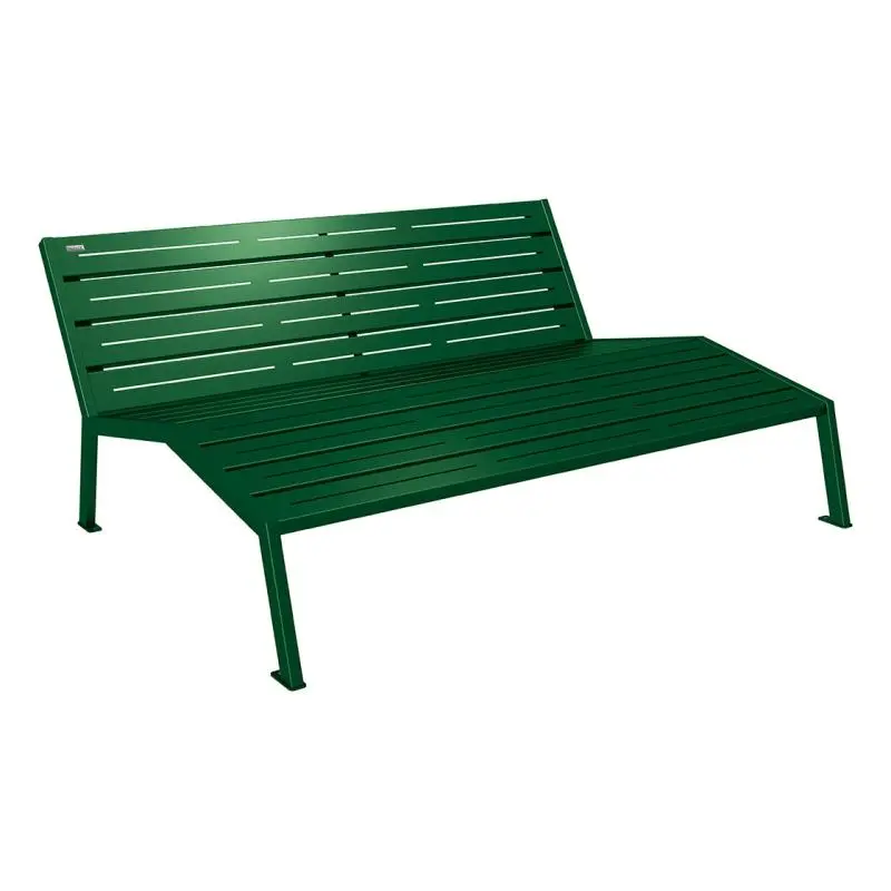 Chaise longue Silaos tout acier 1 800 mm, 3 places, avec ou sans accoudoirs