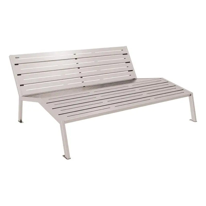 Chaise longue Silaos tout acier 1 800 mm, 3 places, avec ou sans accoudoirs