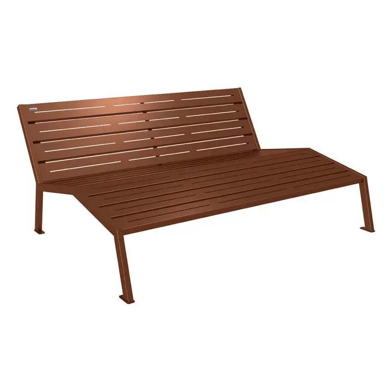 Chaise longue Silaos tout acier 1 800 mm, 3 places, avec ou sans accoudoirs