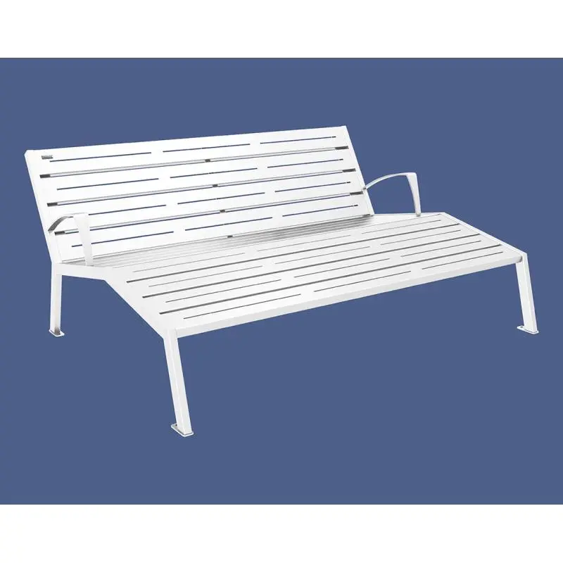 Chaise longue Silaos tout acier 1 800 mm, 3 places, avec ou sans accoudoirs