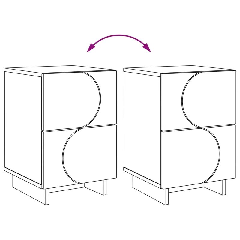 Bedside Cabinet White 33.5 x 34.5 x 50 cm Engineered Wood