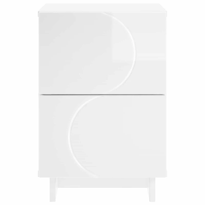 Bedside Cabinet High Gloss White 33.5 x 34.5 x 50 cm