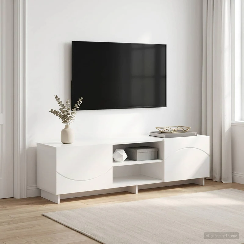 TV Stand 140 x 34.5 x 40 cm White Engineered Wood